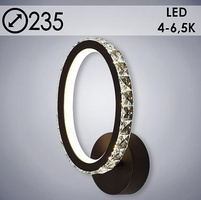 Бра DK5860/1 WT COF кофе 34W LED 4000-6500K d235, crst HN21
