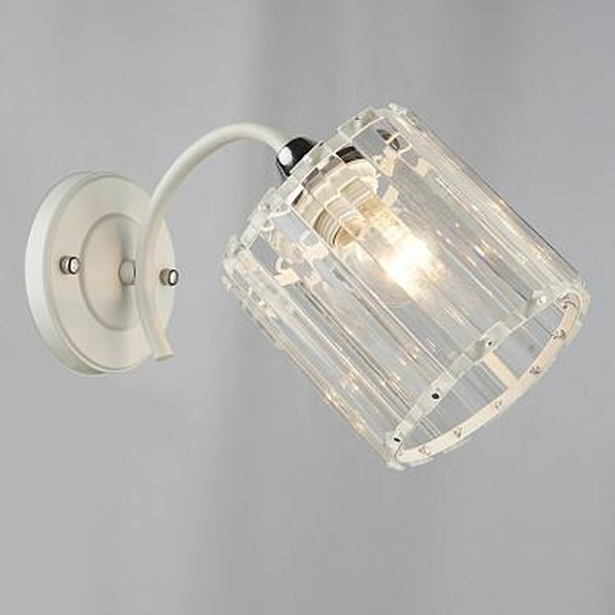 Бра N3851/1 WT+CR белый/хром 1х40W E27 h150 crst, QH20
