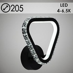 Бра DK5861/1 BK ЧЕРНЫЙ  38W LED 4000-6500K d205, crst HN21