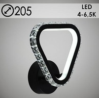 Бра DK5861/1 BK ЧЕРНЫЙ  38W LED 4000-6500K d205, crst HN21
