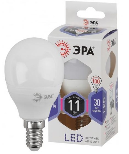 Лампа светодиодная ЭРА LED P45-11w-860-E14