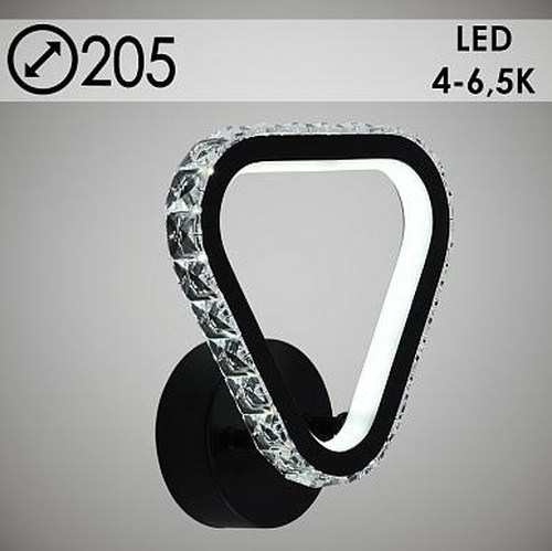Бра DK5861/1 BK ЧЕРНЫЙ  38W LED 4000-6500K d205, crst HN21