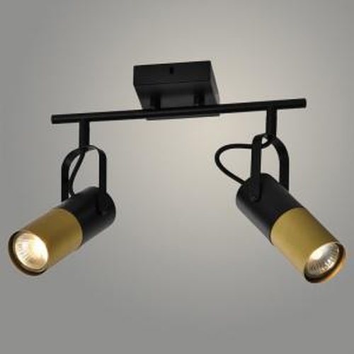 Спот 22470/2B BK+GD черный/золото 2x25W GU10 h130, WAN23