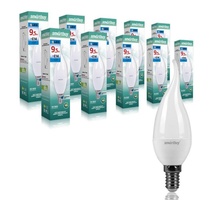 СветодиоСвеча на ветру матовая Лампа Smartbuy-C37-9.5W/6000