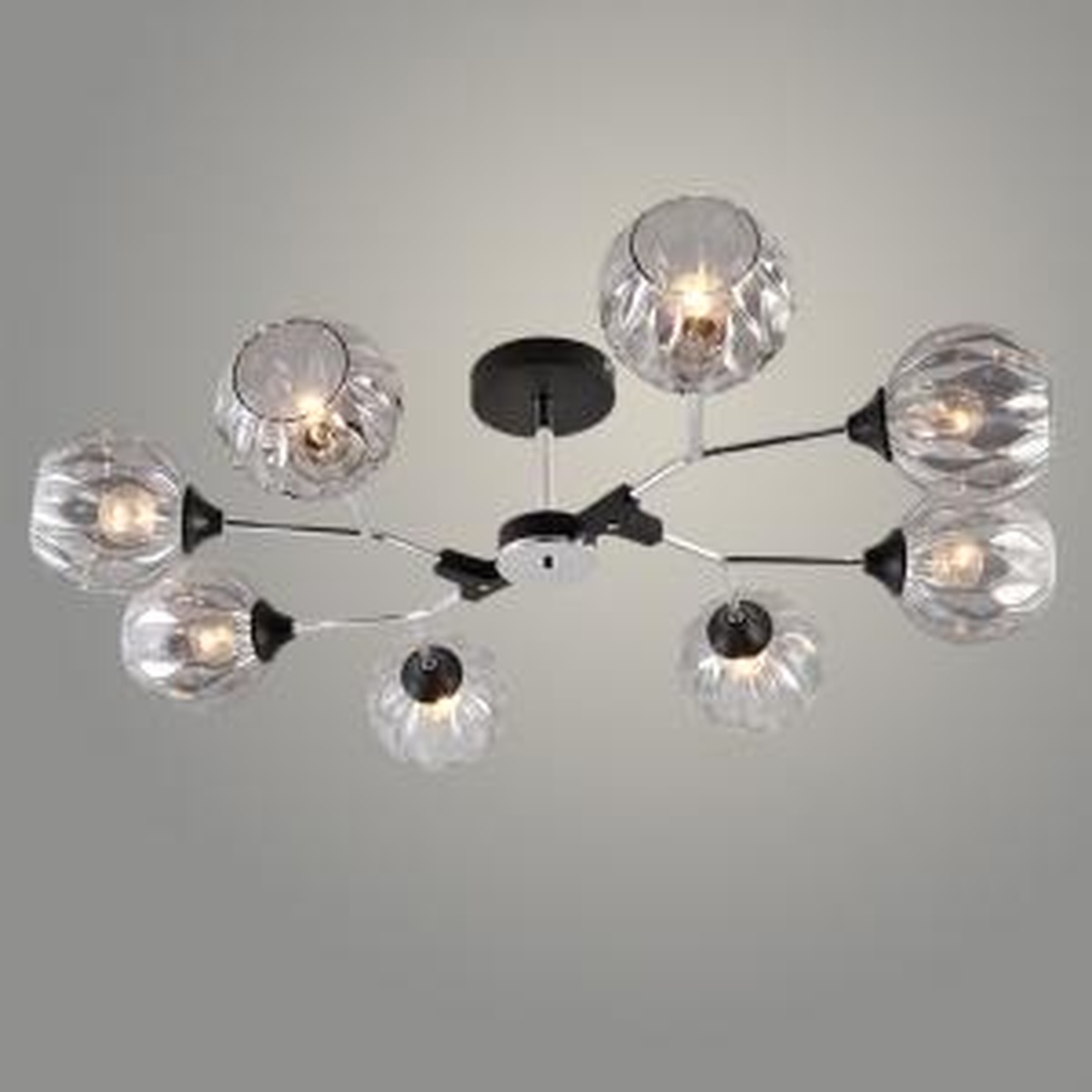 Люстра XA1483B/8 BK+CR черный/хром 8х60W E27 d800 h225, HN23