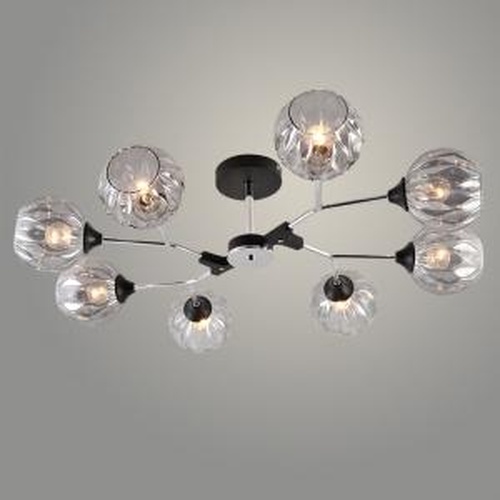 Люстра XA1483B/8 BK+CR черный/хром 8х60W E27 d800 h225, HN23